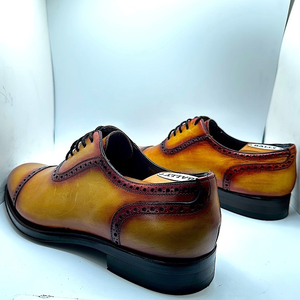 STUNNING Zampiere Burnished Calf-Skin Leather Cap-Toe Oxfords 🤩🤩🤩 MINT COND. - Picture 4 of 16